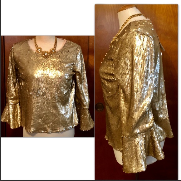 GOLD MATTE SEQUIN WITH A TOUCH OF BOHO - Picture 4 of 8
